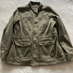 LLBean Fleece Lined Olive Green Jacket